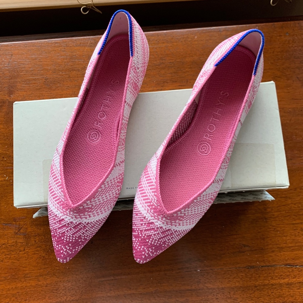 Rothy’s The Point in Pink Plaid Size 8 NWB - Picture 3 of 8